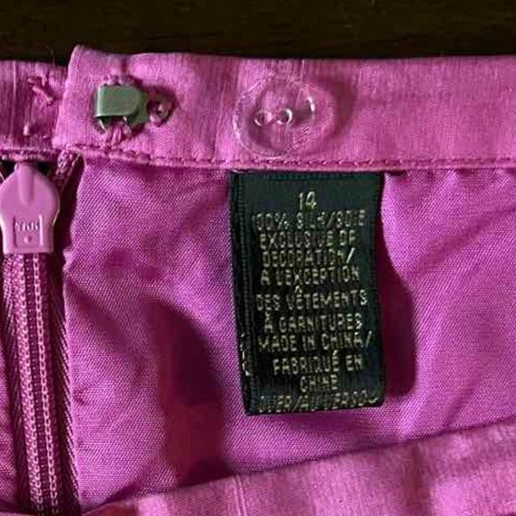 DANA BUCHMAN 100% Silk Pink Pure  Pencil Skirt Size 14 - Picture 4 of 8